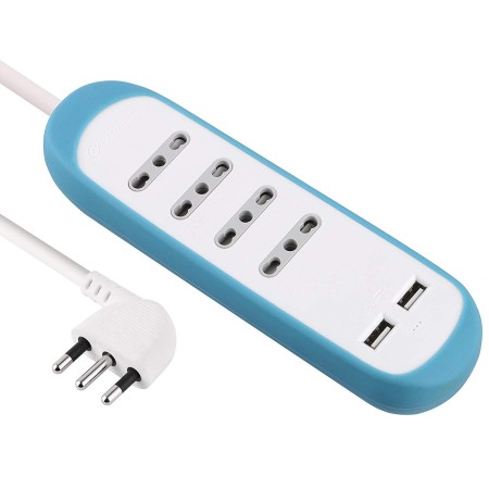 Multipresa colorata Blu Electraline - presa elettica con USB