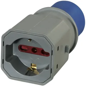 Adattatore Schuko Industriale Electraline-Presa Polivalente Schuko + 10/16 A (IP20)
