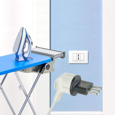 Adattatore Schuko Italiana Electraline Fix Permanente 10A - Adattatore per presa su ferro da stiro.