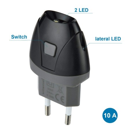 Spina elettrica intelligente dotata di 2 LED frontali, LED laterale e Interruttore