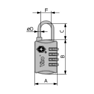 Lucchetti Valigia Viro rosso - Lucchetto con codice omologato USA 2