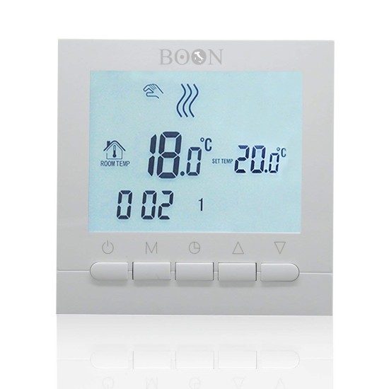 Cronotermostato Digitale Settimale LCD a batteria - BOON Bianco
