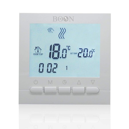 Cronotermostato Digitale Settimale LCD a batteria - BOON Bianco