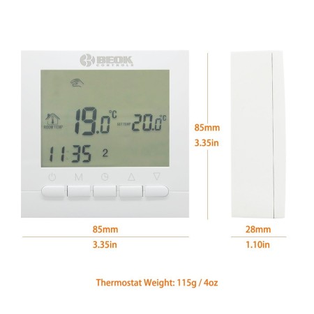 Cronotermostato Digitale Settimale LCD a batteria - BOON Bianco