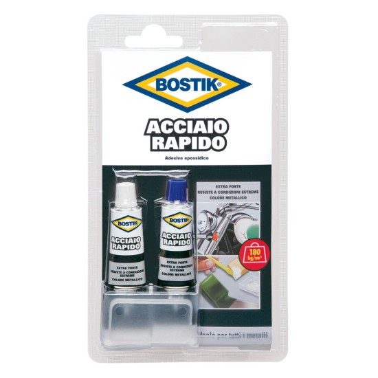Bostik Acciaio Rapido – Collante bicomponente Epossidico 2x15 ml