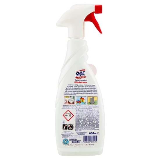 Modalità d'uso di Smac Express sgrassatore disinfettante 650ml