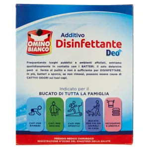 omino bianco igienizzante Additivo Disinfettante Deo+ Polvere 450g 2