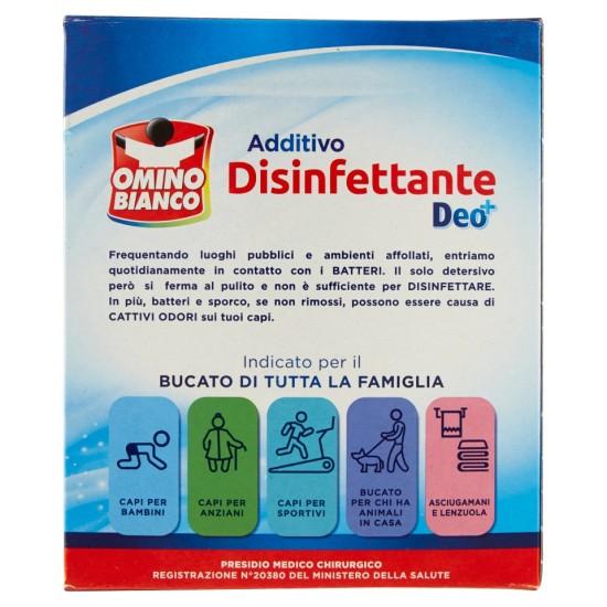 Omino Bianco Additivo Disinfettante Deo+ Polvere 450g