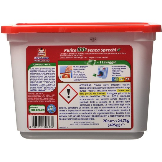 Omino Bianco IdroCaps Ammorbidente Lavatrice 20 Dosi