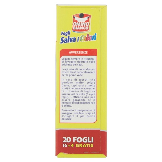 Avvertenze su Fogli Salva Colori  Omino Bianco