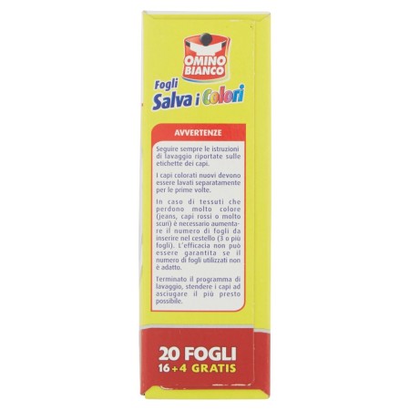 Avvertenze su Fogli Salva Colori  Omino Bianco