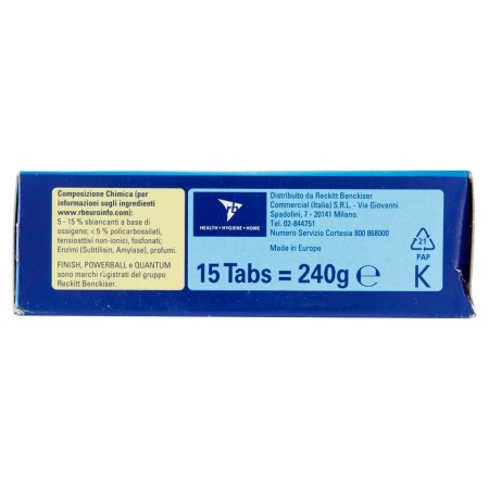 Composizione chimica di Finish power ball 15 tabs