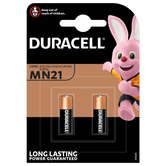 Primo piano della Batteria Duracell MN21 A23