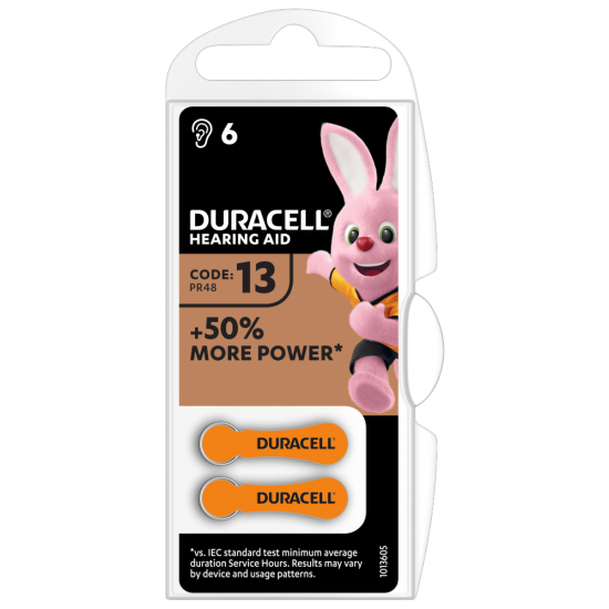 Batterie Duracell 13 per apparecchi acustici, confezione da 6
