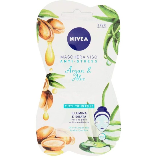 Nivea Maschera Anti Stress Pure & Natural 2x7,5ml