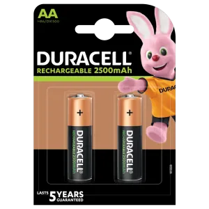 Duracell Ricaricabili - Batterie AA 2500 mAh – Blister 2 pz