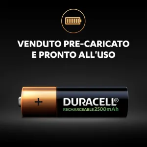 Duracell Ricaricabili - Batterie AA 2500 mAh – Blister 2 pz 2