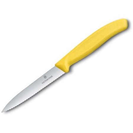 Victorinox Coltello da cucina con manico Fibrox Giallo Lama Seghettata