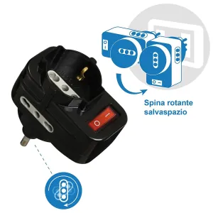 Electraline Multipresa - Adattatore Spina con Interruttore 2