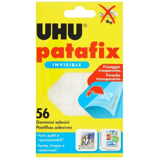 Confezione Patafix Trasparente UHU  – 56 gommini adesivi trasparenti