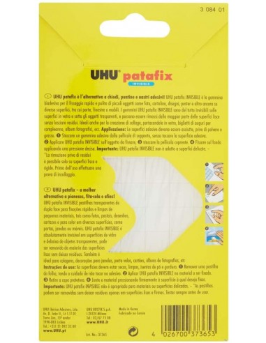 UHU Patafix Trasparente 56 Gommini Adesivi