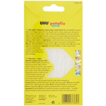 Informazioni UHU Patafix Trasparente 56 Gommini Adesivi