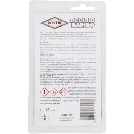 Istruzione e modalità d'uso per Bostik Acciaio Rapido – Collante bicomponente