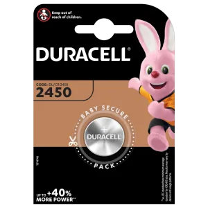 Batteria CR2450 - Duracell pile Litio, durata prolungata