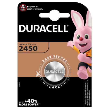 Batteria CR2450 - Duracell pile Litio, durata prolungata
