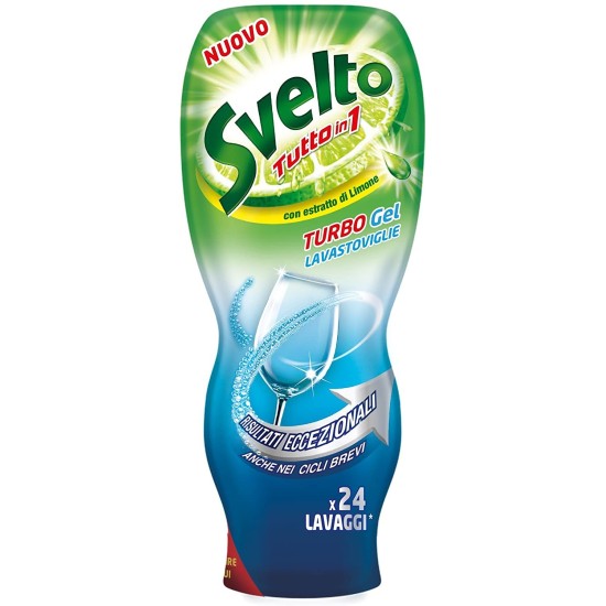 Svelto Turbo Gel Classico 480ml – Detersivo lavastoviglie 24 lavaggi