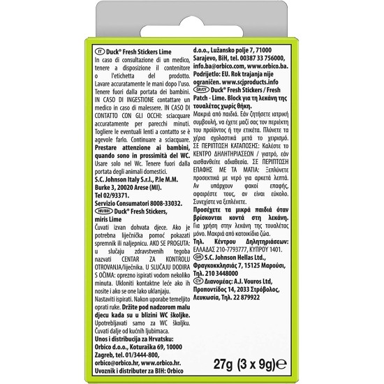 Informazioni sul prodotto Duck Anitra WC Fresh Stickers Lime