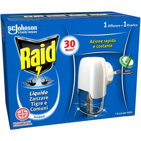 Raid per zanzare Liquido Elettrico con 1 Diffusore 1 Ricarica
