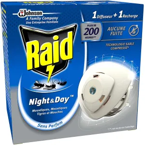 Raid Night e Day Anti Zanzare Inodore - 1 Base + 1 Ricarica