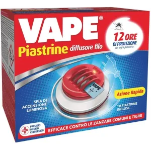 Vape Diffusore Elettrico con Filo e 10 Piastrine Antizanzare