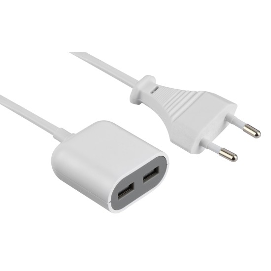 Electraline Prolunga USB - 500342 Bianco/Grigio