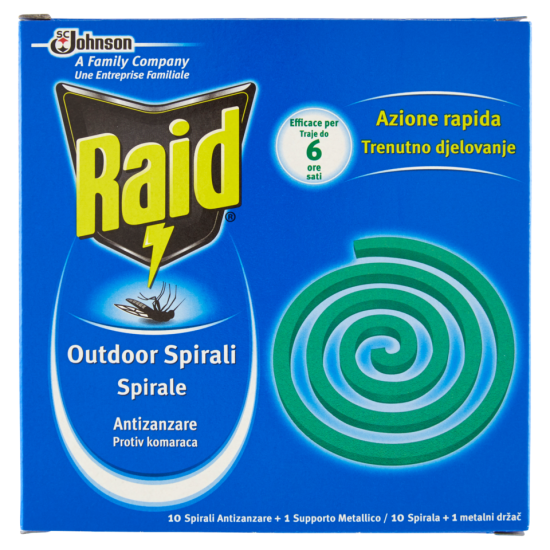 Zampirone Raid Spirali per Zanzare con Base Metallica