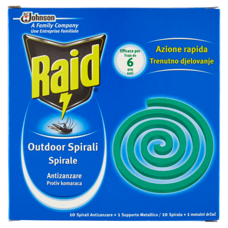 Zampirone Raid Spirali per Zanzare con Base Metallica