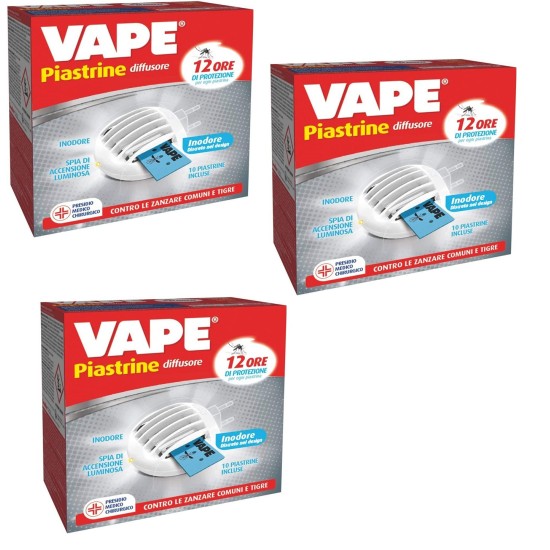 Vape Elettro Diffusore Piastrine  Invisibile 3 Diffurori + 30 Piastrine