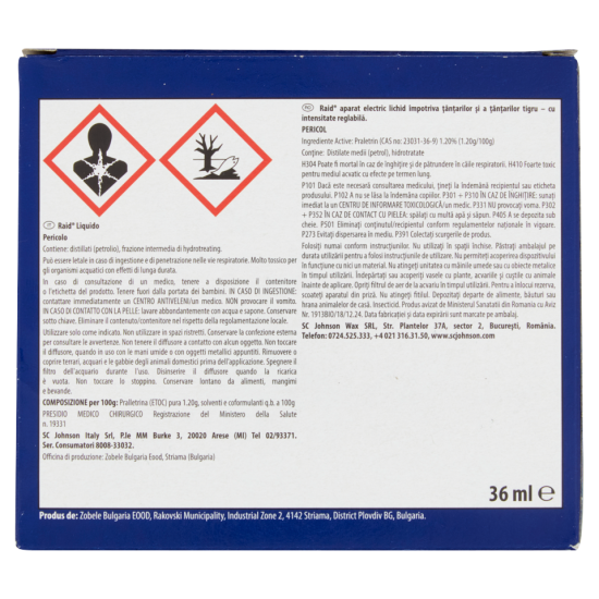 Raid Liquido 1 Base 1 Ricarica 60 Notti Antizanzare Tigre