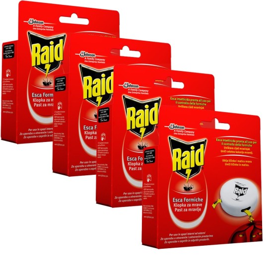 Trappole per Formiche Raid - Casetta Insetticida set 4 pezzi