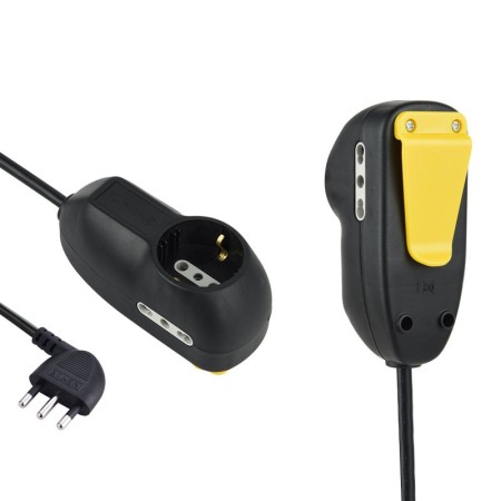 Prolunga Electraline Multipresa  con Clip 3 Prese (1 Schuko + 2 Bivalenti) Cavo 5m