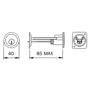 Serratura Porta Legno Staccato - Cilindri Iseo Tondo con 3 Chiavi 2