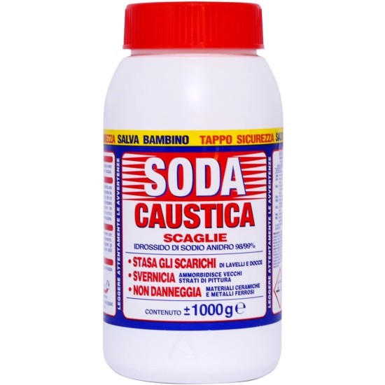 Soda Caustica in Scaglie da 1kg – Idrossido di Sodio Puro