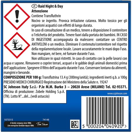 informazioni di pericolo Raid Night e Day Ricarica Promo 3 Ricariche