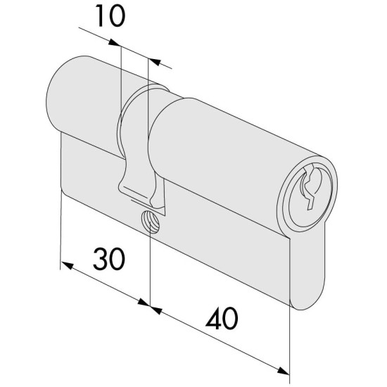 Misure del Cilindro Europeo in Ottone Cisa - 30/40mm