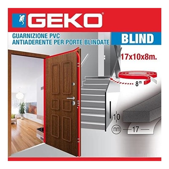 Paraspifferi per Porte Blindate Geko in PVC 8m - Guarnizione adesiva