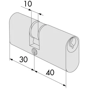 Cilindro Cisa Ovale 30x40 - Cilindro per Serratura in Ottone 2