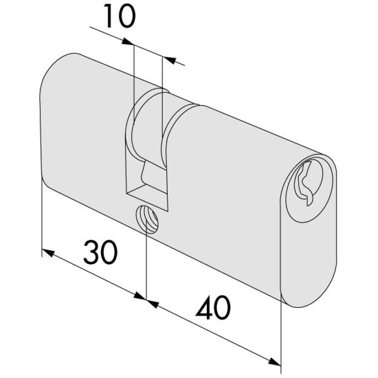Cilindro Cisa Ovale 30x40 - Cilindro per Serratura in Ottone