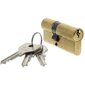 Cilindro Europeo CISA 27x27 – Cilindro per porte in Ottone sagomato con 3 chiavi