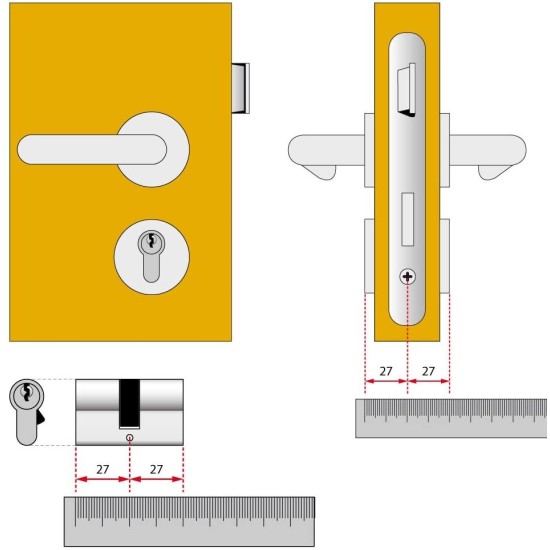 Esempio di applicazione del Cilindro Sagomato Cisa  27-27mm